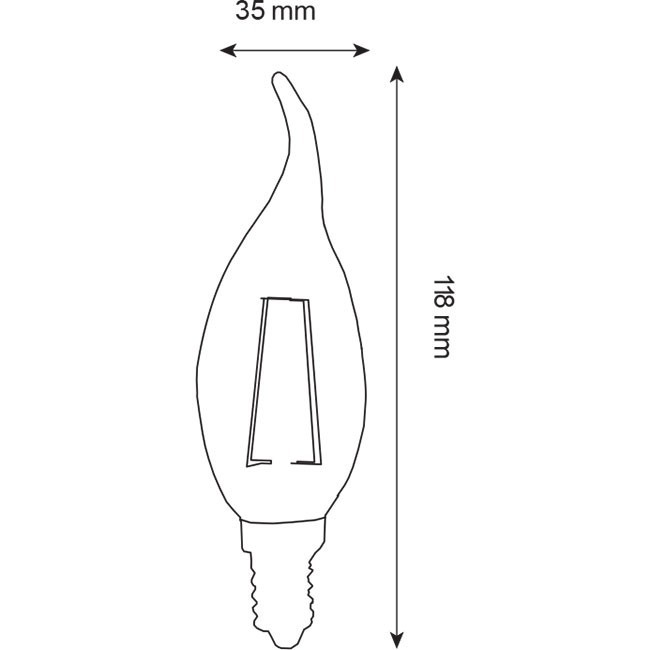 LED Lamp 10 Pack - Kaarslamp - Filament Flame - E14 Fitting - 4W - Natuurlijk Wit 4200K