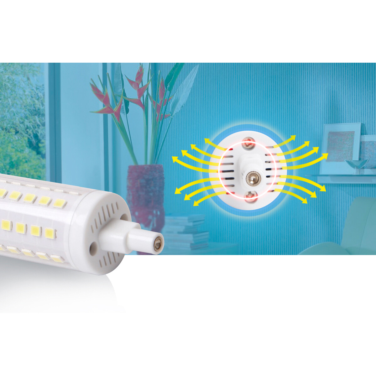 LED Lamp - Aigi Trunka - R7S Fitting - 8W - Helder/Koud Wit 6500K - Glas