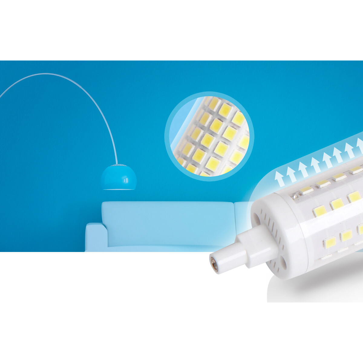 LED Lamp - Aigi Trunka - R7S Fitting - 8W - Helder/Koud Wit 6500K - Glas