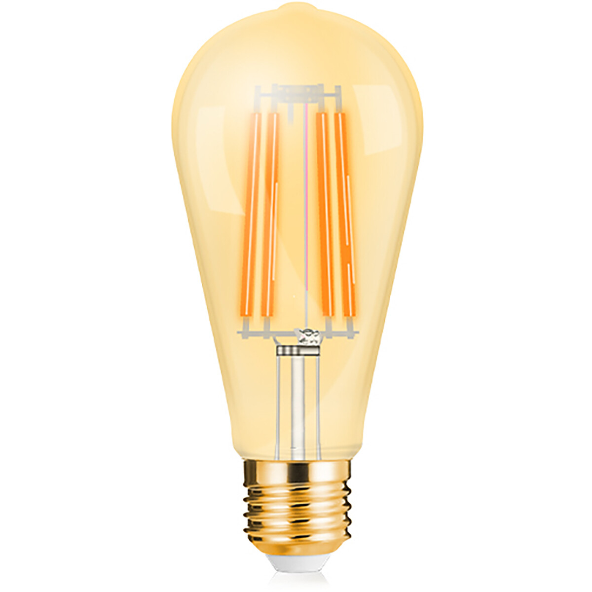 LED Lamp E27 Edison Filament - Brinton - Amber 6W 540lm - 822 Zeer Warm Wit 2200K - ST64 - Dimbaar | Vervangt 45W