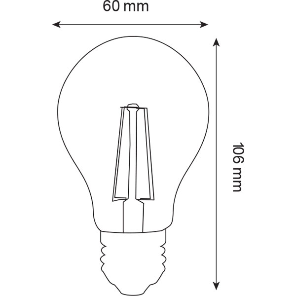 LED Lamp - Filament - E27 Fitting - 4W - Natuurlijk Wit 4200K