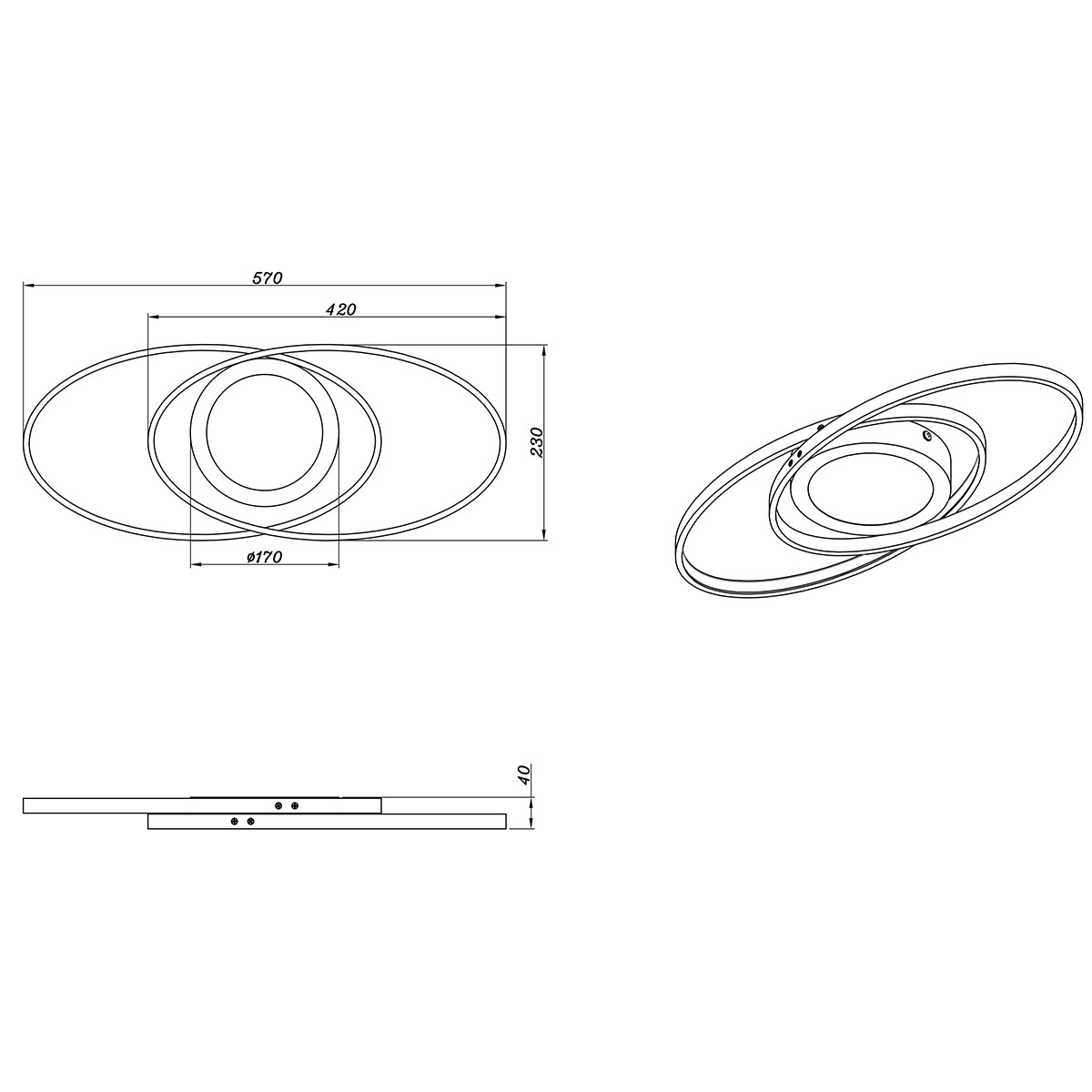 LED Plafondlamp - Trion Galon - 27W - Warm Wit 3000K - Dimbaar - Rond - Mat Antraciet - Aluminium