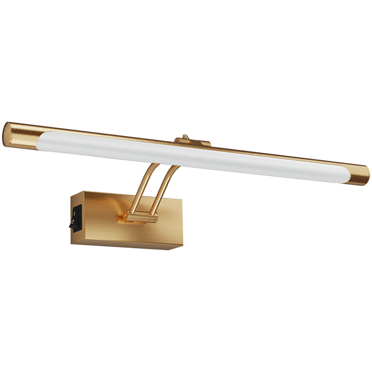 LED Schilderijlamp - Spiegellamp - Brinton Sarin - 8W 700lm - Warm Wit 3000K - Kantelbaar - Rond - Goud