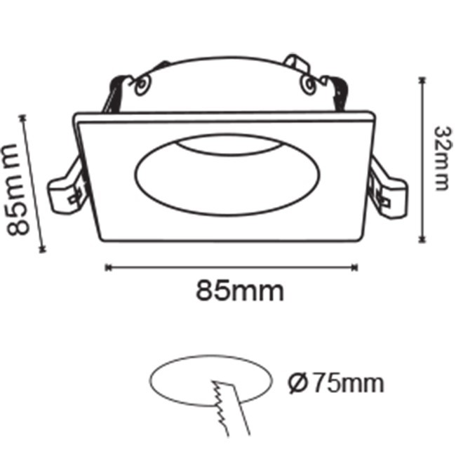 LED Spot Set - GU10 Fitting - Dimbaar - Inbouw Vierkant - Mat Wit - 6W - Warm Wit 3000K - 85mm