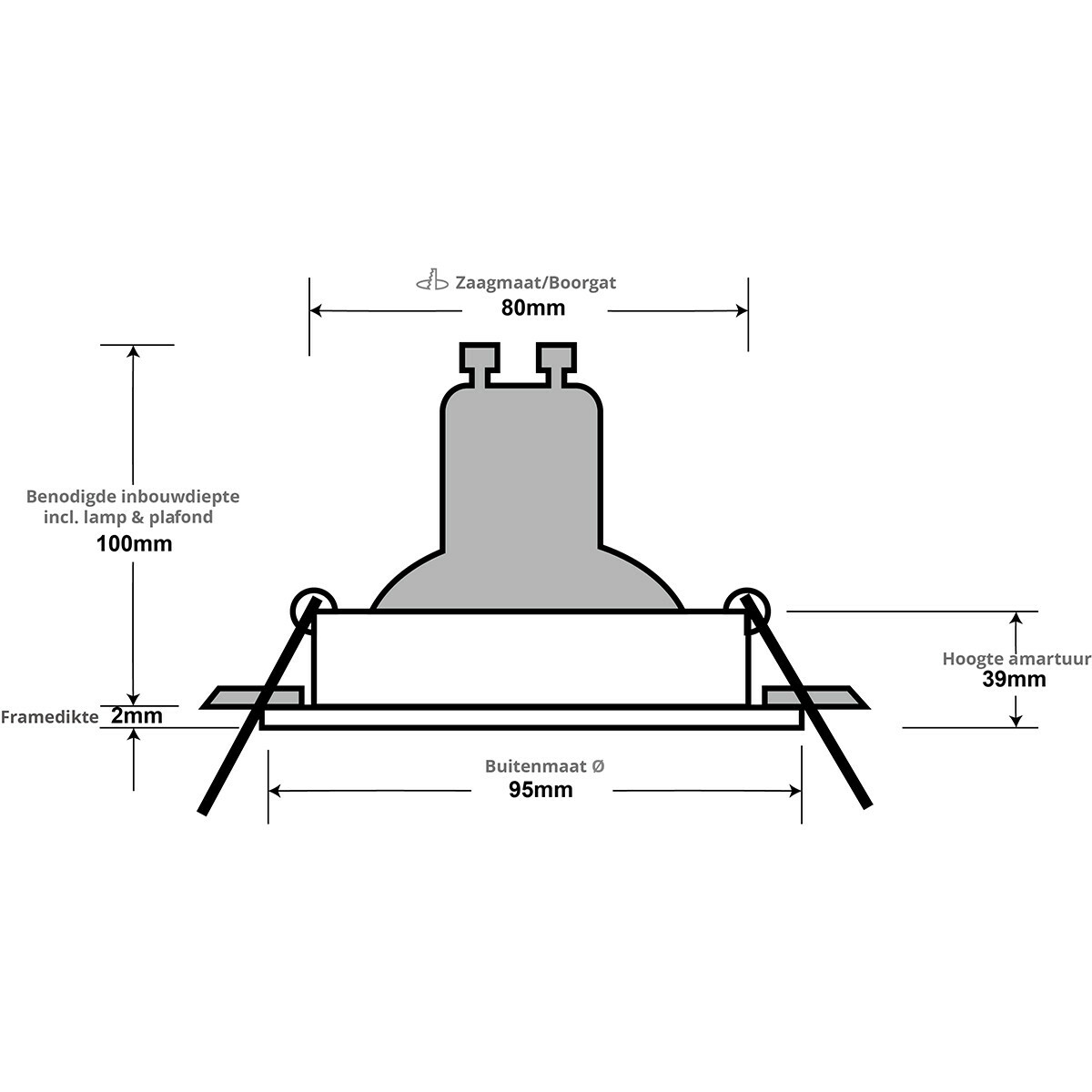 LED Spot Set - Pragmi Zano Pro - GU10 Fitting - Dimbaar - Inbouw Rond - Mat Zwart/Wit - 6W - Natuurlijk Wit 4200K - Kantelbaar - Ø93mm