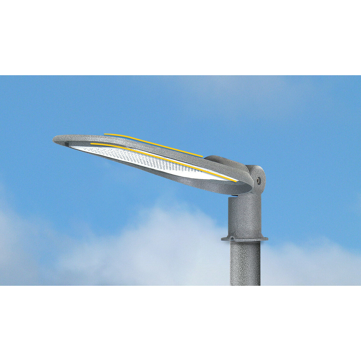 LED Straatlamp - Straatverlichting - Aigi Animo - 30W - Helder/Koud Wit 6500K - Waterdicht IP65 - Mat Grijs - Aluminium