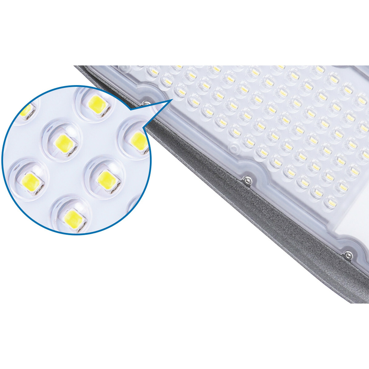 LED Straatlamp - Straatverlichting - Aigi Animo - 30W - Helder/Koud Wit 6500K - Waterdicht IP65 - Mat Grijs - Aluminium