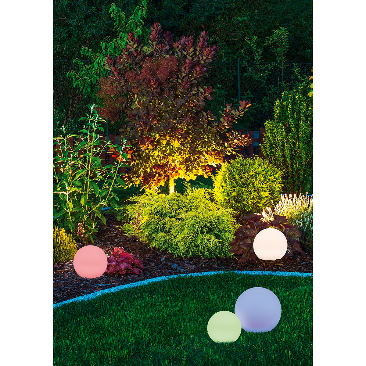 LED Tafellamp met Zonne-energie - Trion Mallo - Dag en Nacht Sensor - 5W - Warm Wit 3000K - RGBW - Spatwaterdicht IP44 - Rond - Mat Wit - Kunststof