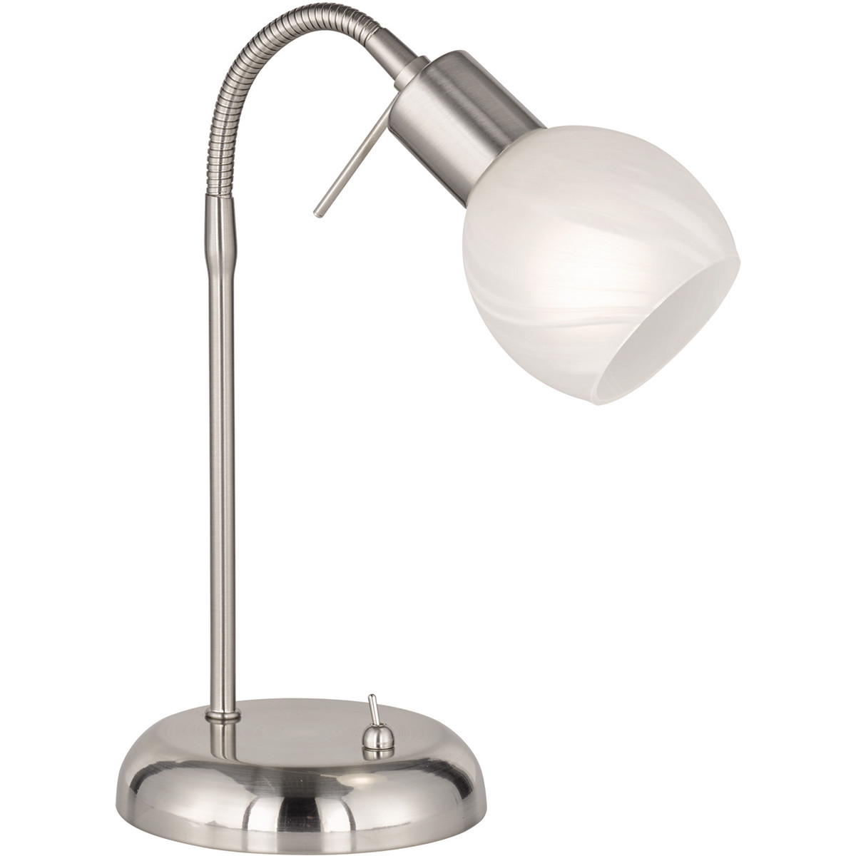 LED Bureaulamp - Trion Besina - E14 Fitting - Flexibele Arm - Rond - Mat Nikkel - Aluminium