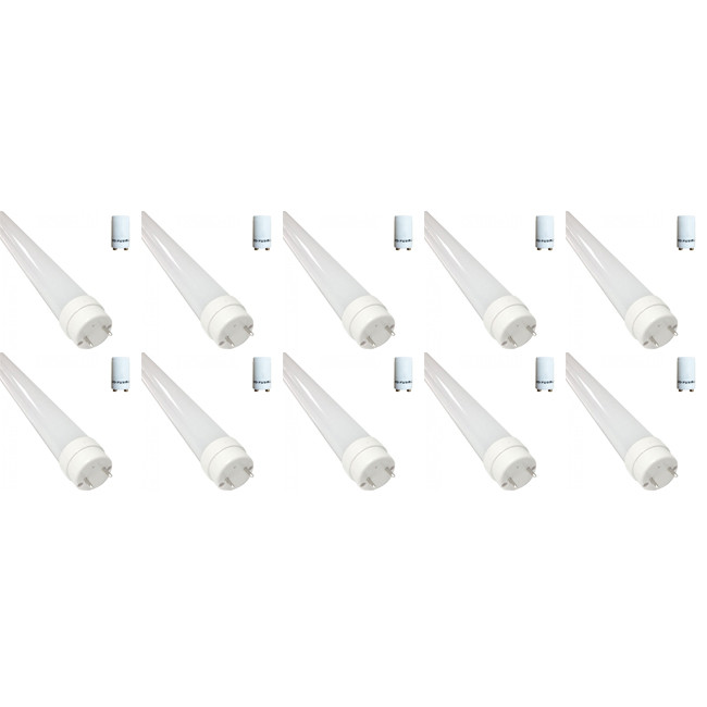 LED TL Buis T8 met Starter 10 Pack - 150cm 22W - Helder/Koud Wit 6400K