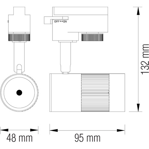 LED Railverlichting - Track Spot - 8W 1 Fase - Rond - Natuurlijk Wit 4200K - Mat Zwart/Wit Aluminium