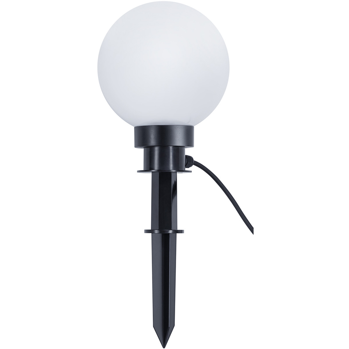 LED Priklamp met Stekker - Trion Balino - E27 Fitting - Mat Zwart - Kunststof - Ø200