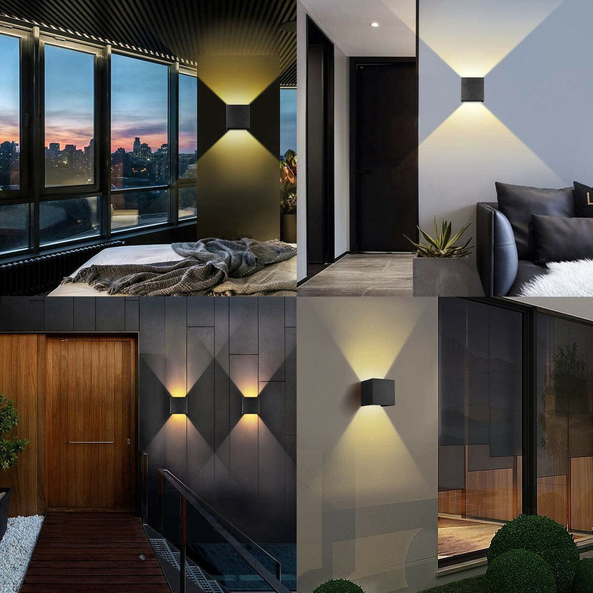 LED Tuinverlichting - Wandlamp - Prixa Kiry - Up en Down - G9 Fitting - Instelbare Lichthoek - Vierkant - Mat Zwart - Aluminium