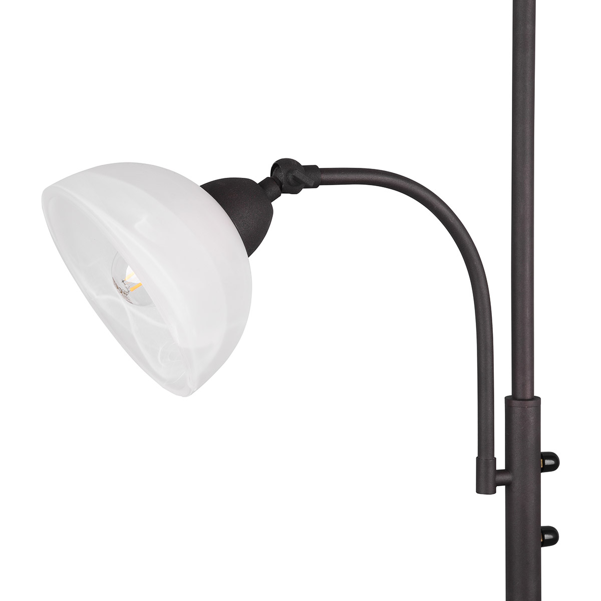 LED Vloerlamp - Trion City - E27/E14 Fitting - 2-lichts - Rond - Roestkleur - Metaal