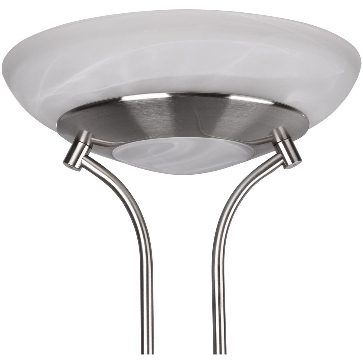 LED Vloerlamp - Trion Orsan - 31W - Warm Wit 3000K - Dimbaar - Rond - Mat Nikkel - Aluminium