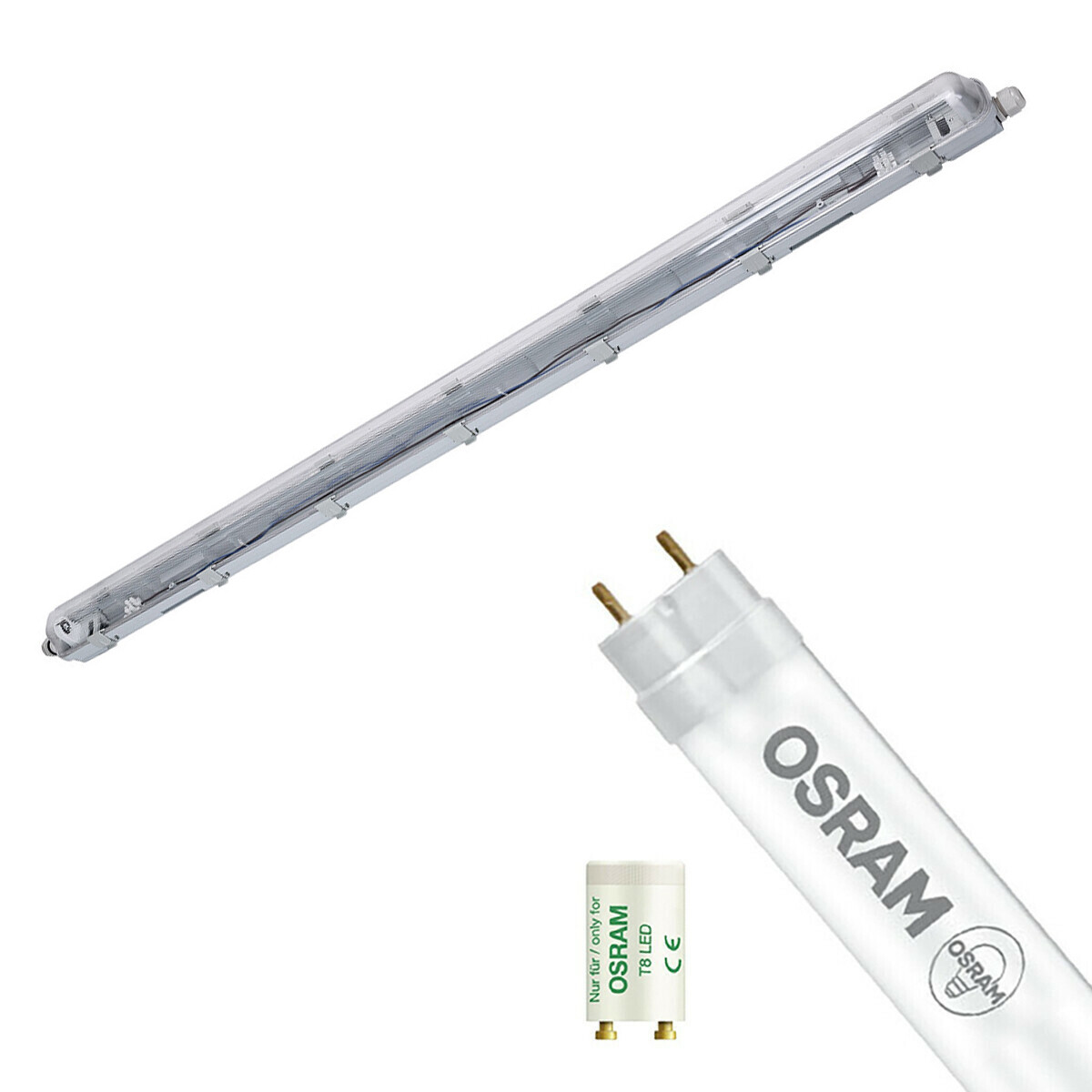 LED Waterdichte TL Armatuur met T8 Buis - Velvalux Strela - 120cm - Enkel - Koppelbaar - Waterdicht IP65 - OSRAM - SubstiTUBE Value EM 830 - 16.2W - Warm Wit 3000K | Vervangt 36W