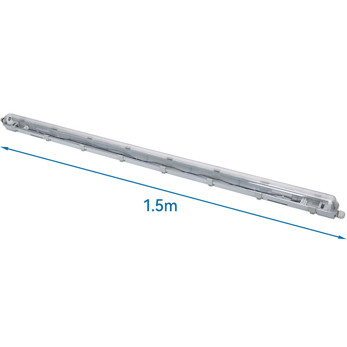 LED Waterdichte TL Armatuur met T8 Buis - Velvalux Strela - 150cm - Enkel - Koppelbaar - Waterdicht IP65 - OSRAM - SubstiTUBE Value EM 865 - 19.1W - Helder/Koud Wit 6500K | Vervangt 58W