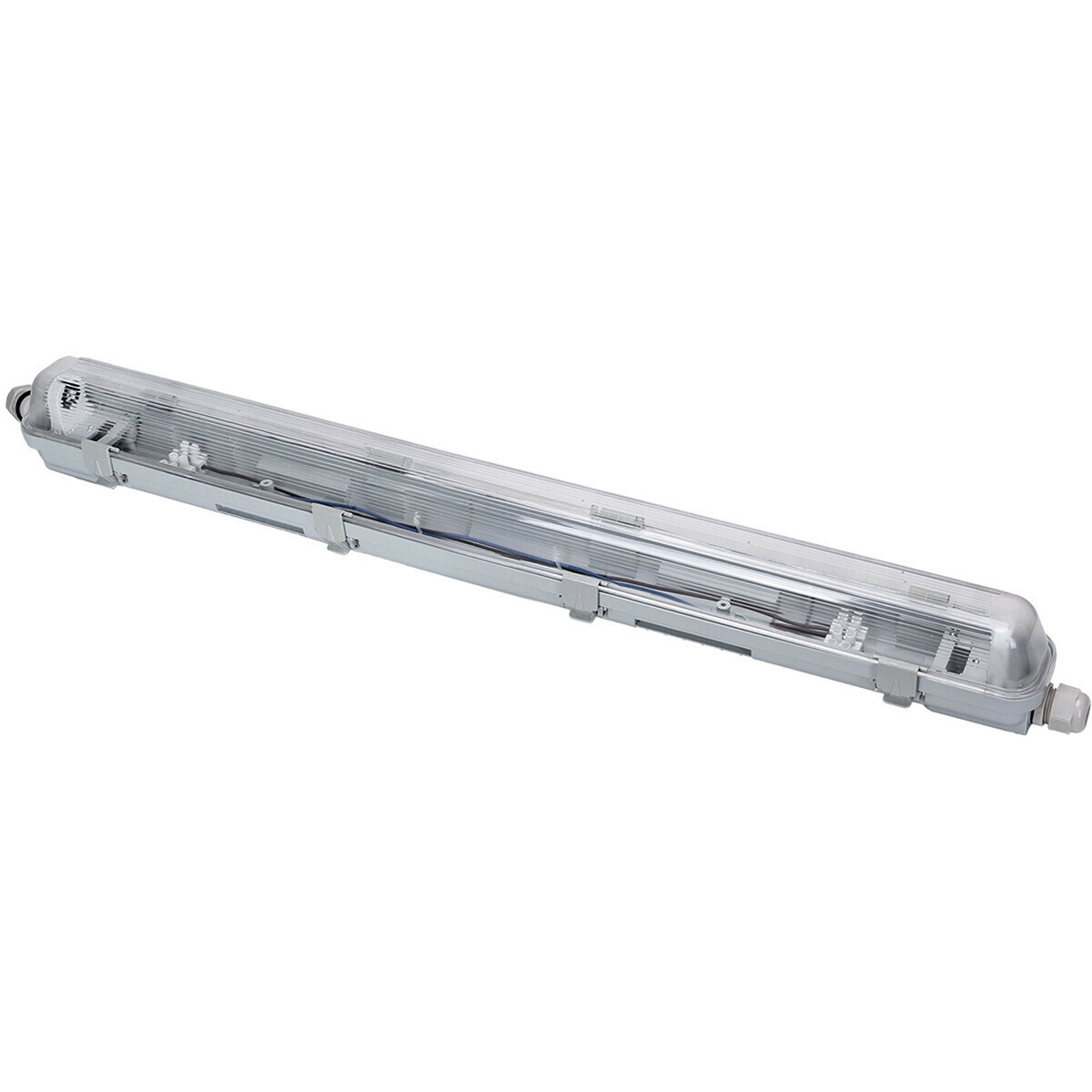 LED Waterdichte TL Armatuur met T8 Buis - Velvalux Strela - 60cm - Enkel - Koppelbaar - Waterdicht IP65 - OSRAM - SubstiTUBE Value EM 830 - 7.6W - Warm Wit 3000K | Vervangt 18W