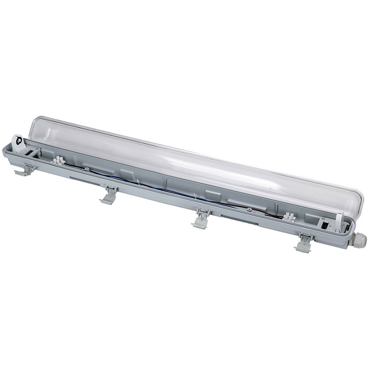 LED Waterdichte TL Armatuur met T8 Buis - Velvalux Strela - 60cm - Enkel - Koppelbaar - Waterdicht IP65 - OSRAM - SubstiTUBE Value EM 830 - 7.6W - Warm Wit 3000K | Vervangt 18W