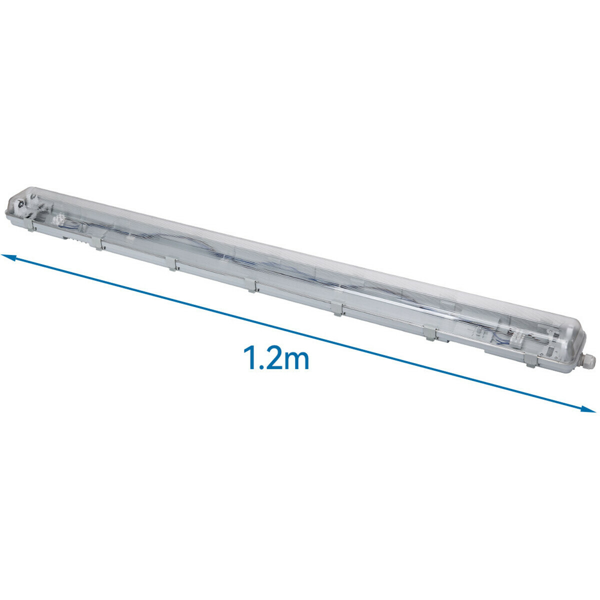 LED Waterdichte TL Armatuur met T8 Buizen - Velvalux Strela - 120cm - Dubbel - Koppelbaar - Waterdicht IP65 - OSRAM - SubstiTUBE Value EM 830 - 32.4W - Warm Wit 3000K | Vervangt 72W