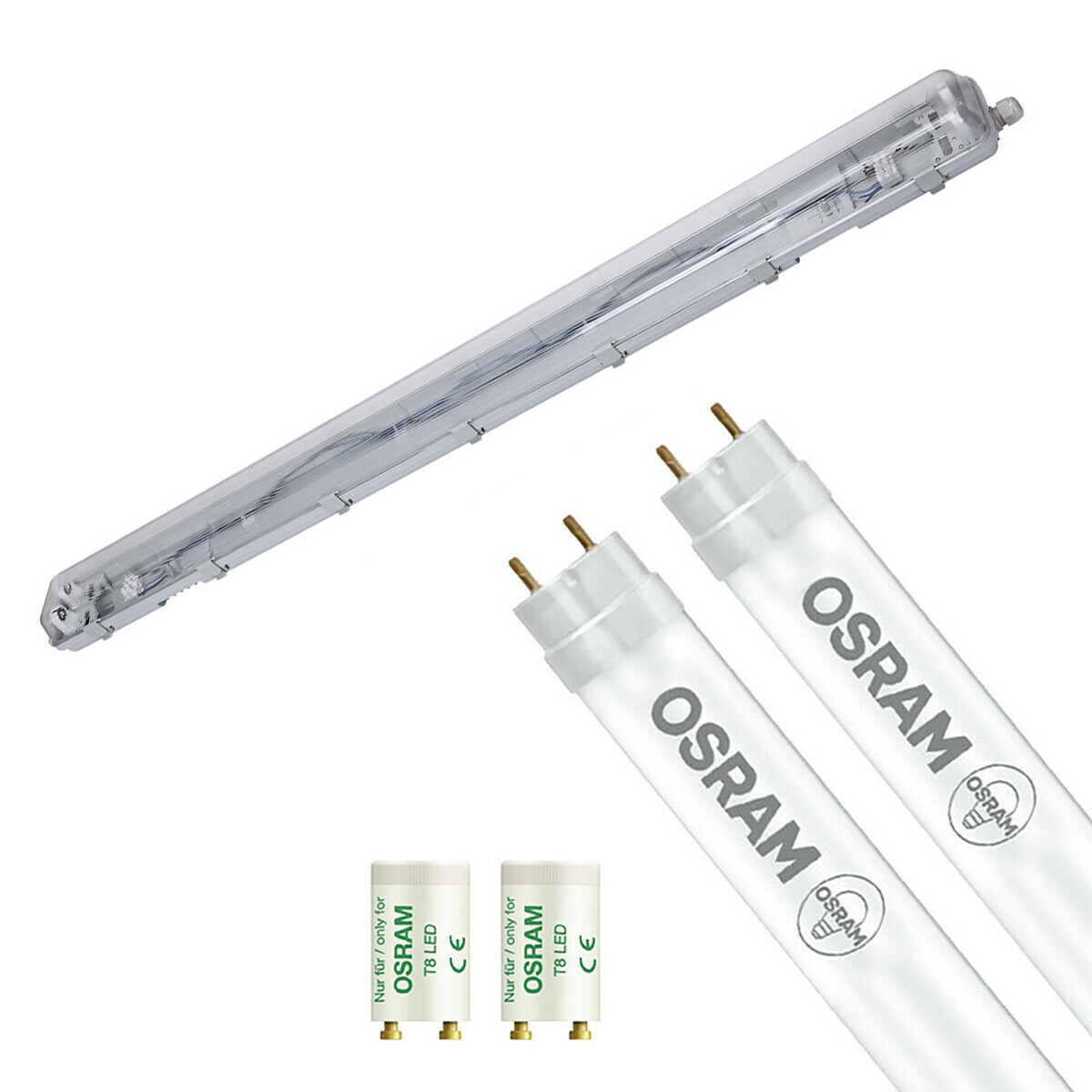 LED Waterdichte TL Armatuur met T8 Buizen - Velvalux Strela - 120cm - Dubbel - Koppelbaar - Waterdicht IP65 - OSRAM - SubstiTUBE Value EM 830 - 32.4W - Warm Wit 3000K | Vervangt 72W