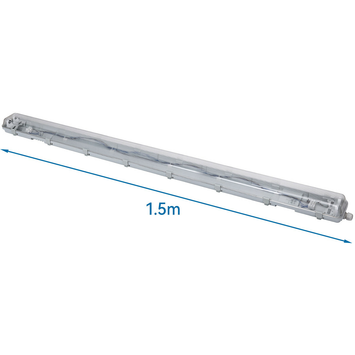 LED Waterdichte TL Armatuur met T8 Buizen - Velvalux Strela - 150cm - Dubbel - Koppelbaar - Waterdicht IP65 - 44W - Helder/Koud Wit 6400K