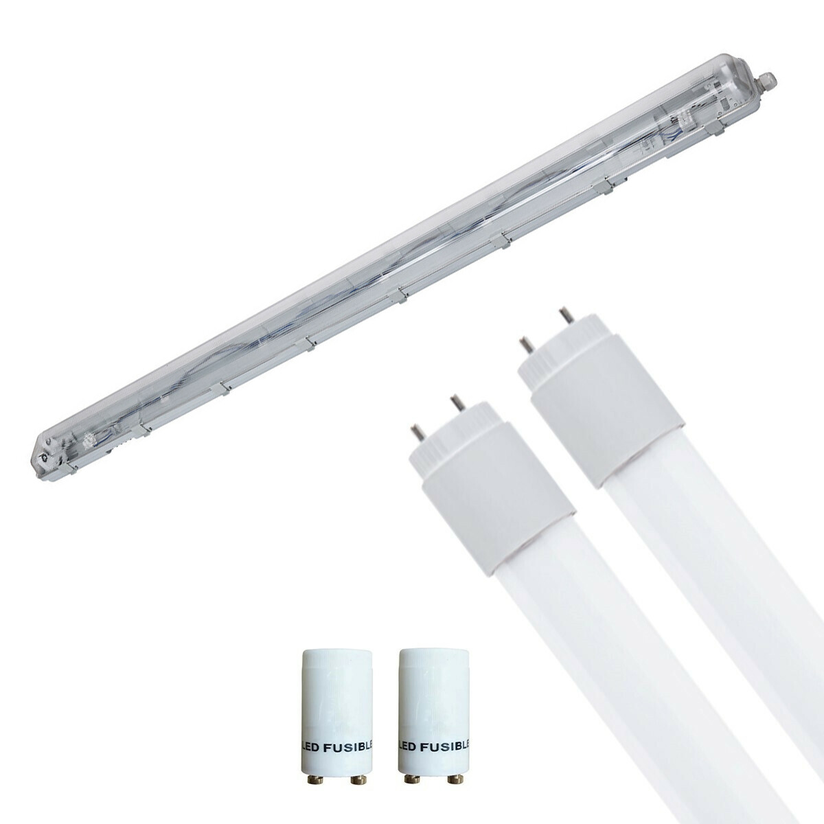 LED Waterdichte TL Armatuur met T8 Buizen - Velvalux Strela - 150cm - Dubbel - Koppelbaar - Waterdicht IP65 - 44W - Helder/Koud Wit 6400K