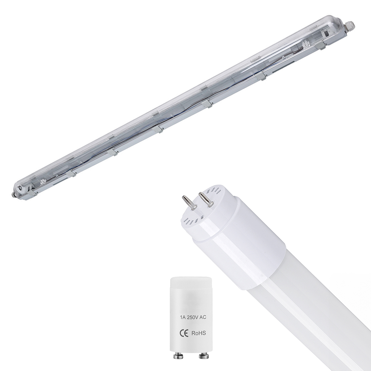 LED Waterdichte TL Armatuur met T8 G13 Buis - Velvalux Strela - 120cm - Enkel - Koppelbaar - Waterdicht IP65 - 18W 2160lm - 840 Natuurlijk Wit 4000K | Vervangt 134W