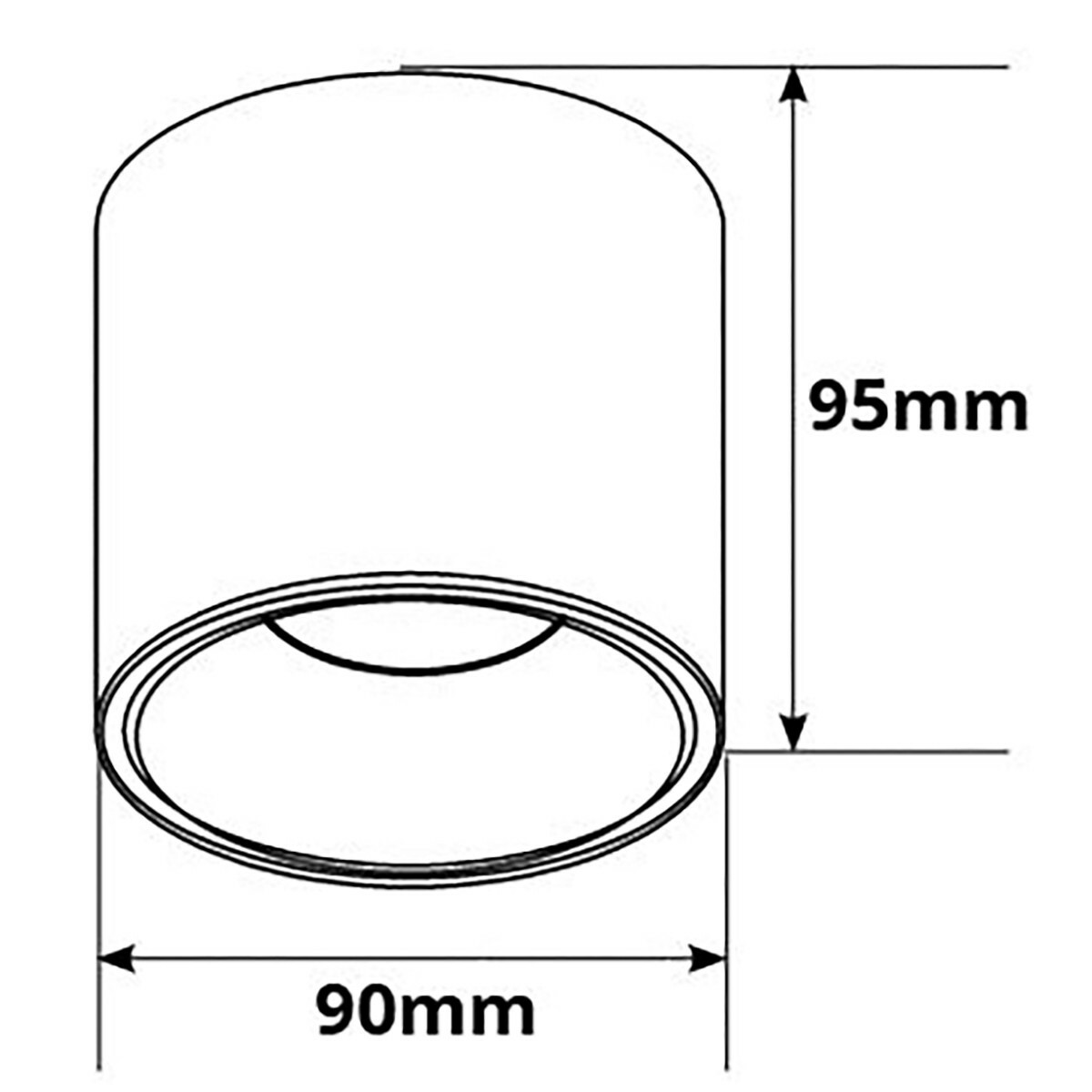 Opbouwspot 10 Pack - Pragmi Cliron Pro - GU10 Fitting - Opbouw Rond - Mat Zwart/Wit - Aluminium - Verdiept - Ø90mm