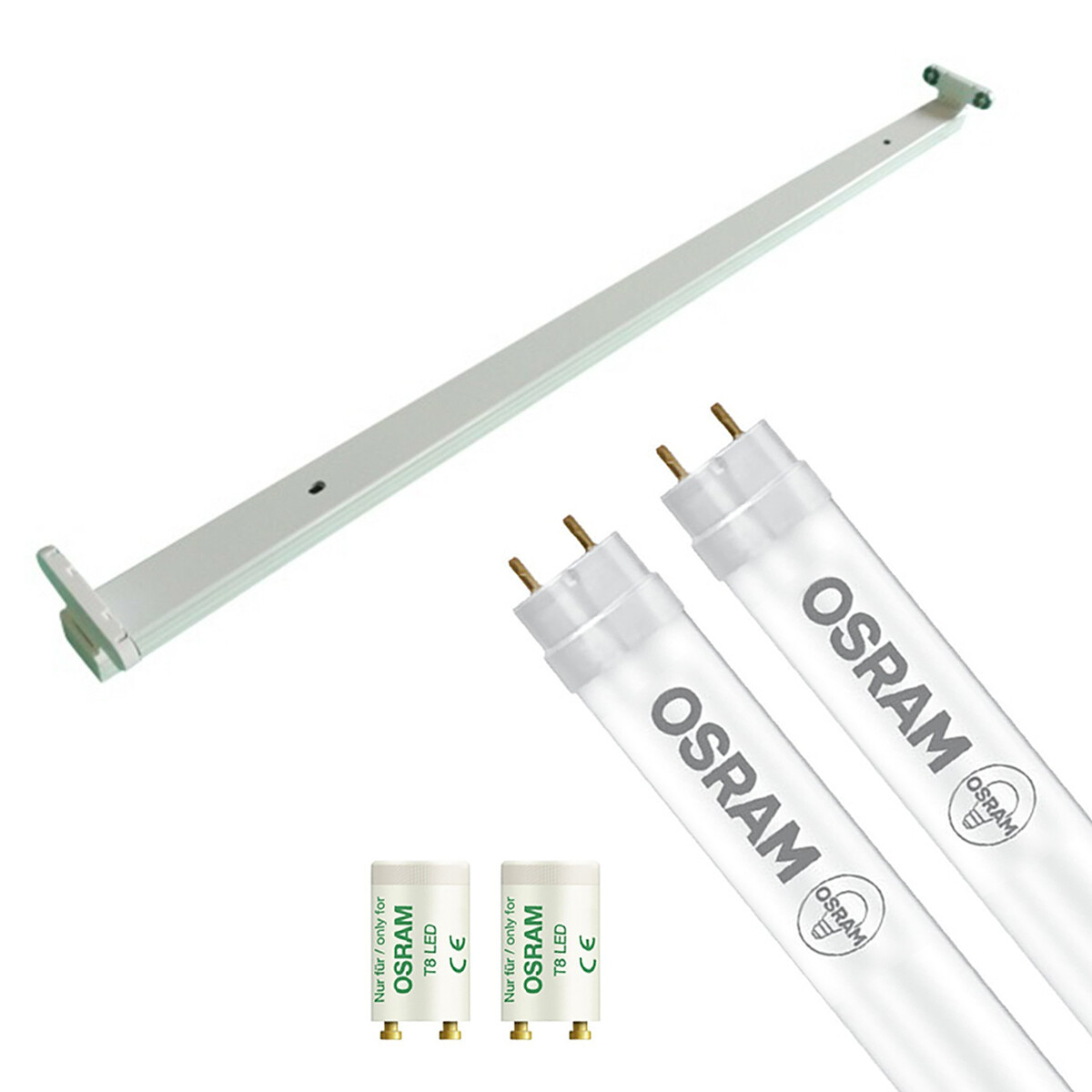 LED TL Armatuur met T8 Buis - OSRAM SubstiTUBE Value EM 840 - Aigi Dybolo - 150cm Dubbel - 38.2W - Natuurlijk Wit 4000K