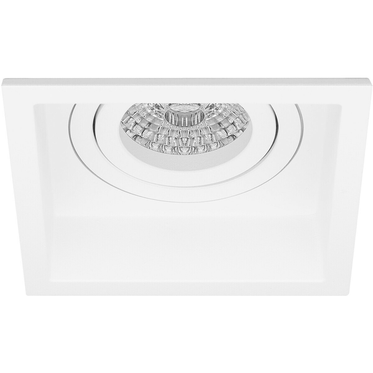 Pragmi Domy Pro - Inbouw Vierkant - Mat Wit - Verdiept - Kantelbaar - 105mm - Philips Hue - LED Spot Set GU10 - White Ambiance - Bluetooth