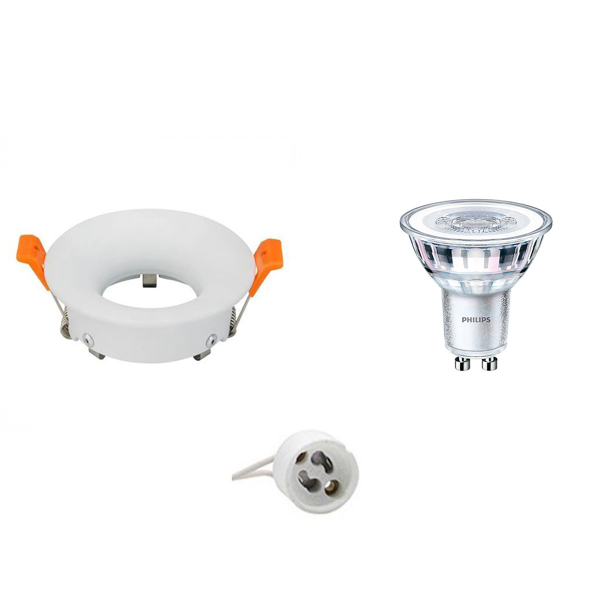 LED Spot Set - GU10 Fitting - Inbouw Rond - Mat Wit - Ø85mm - Philips - CorePro 840 36D - 4.6W - Natuurlijk Wit 4000K