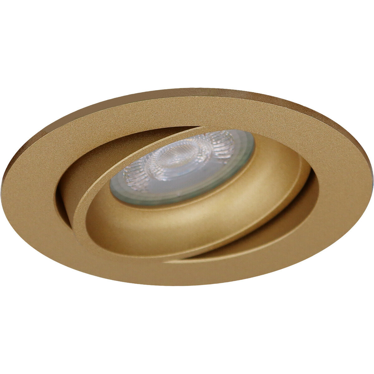 LED Spot Set - Pragmi Delton Pro - GU10 Fitting - Inbouw Rond - Mat Goud - Kantelbaar - Ø82mm - Philips - CorePro 840 36D - 4.6W - Natuurlijk Wit 4000K