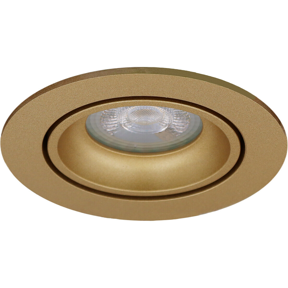 LED Spot Set - Pragmi Delton Pro - GU10 Fitting - Inbouw Rond - Mat Goud - Kantelbaar - Ø82mm - Philips - CorePro 840 36D - 4.6W - Natuurlijk Wit 4000K