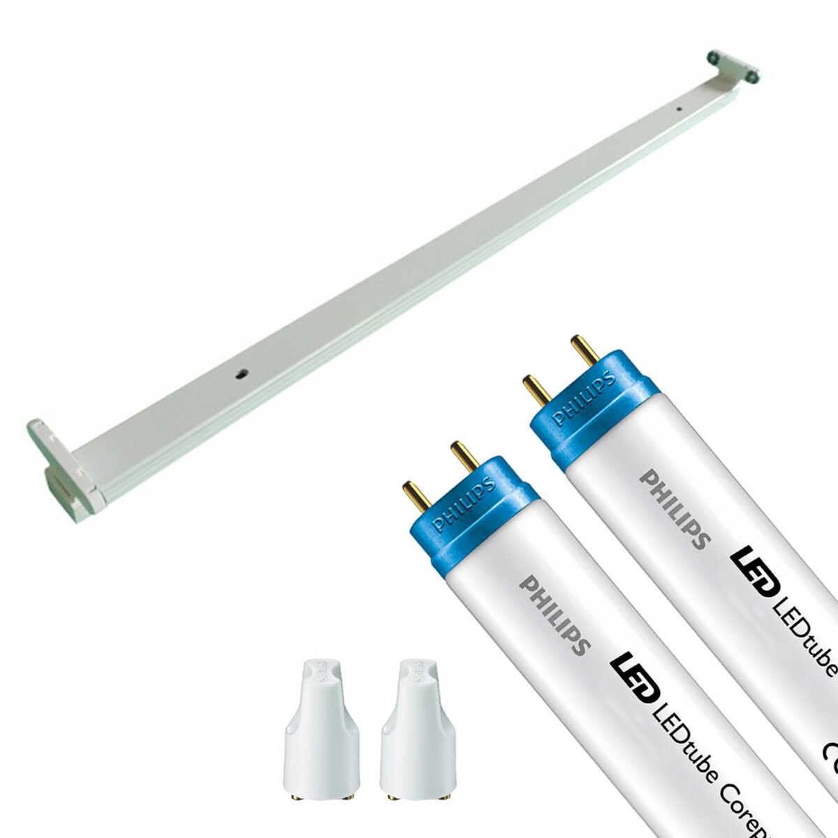 LED TL Armatuur met T8 Buis - Aigi Dybolo - 120cm Dubbel - Philips - CorePro LEDtube EM 865 - 29W - Helder/Koud Wit 6500K | Vervangt 72W