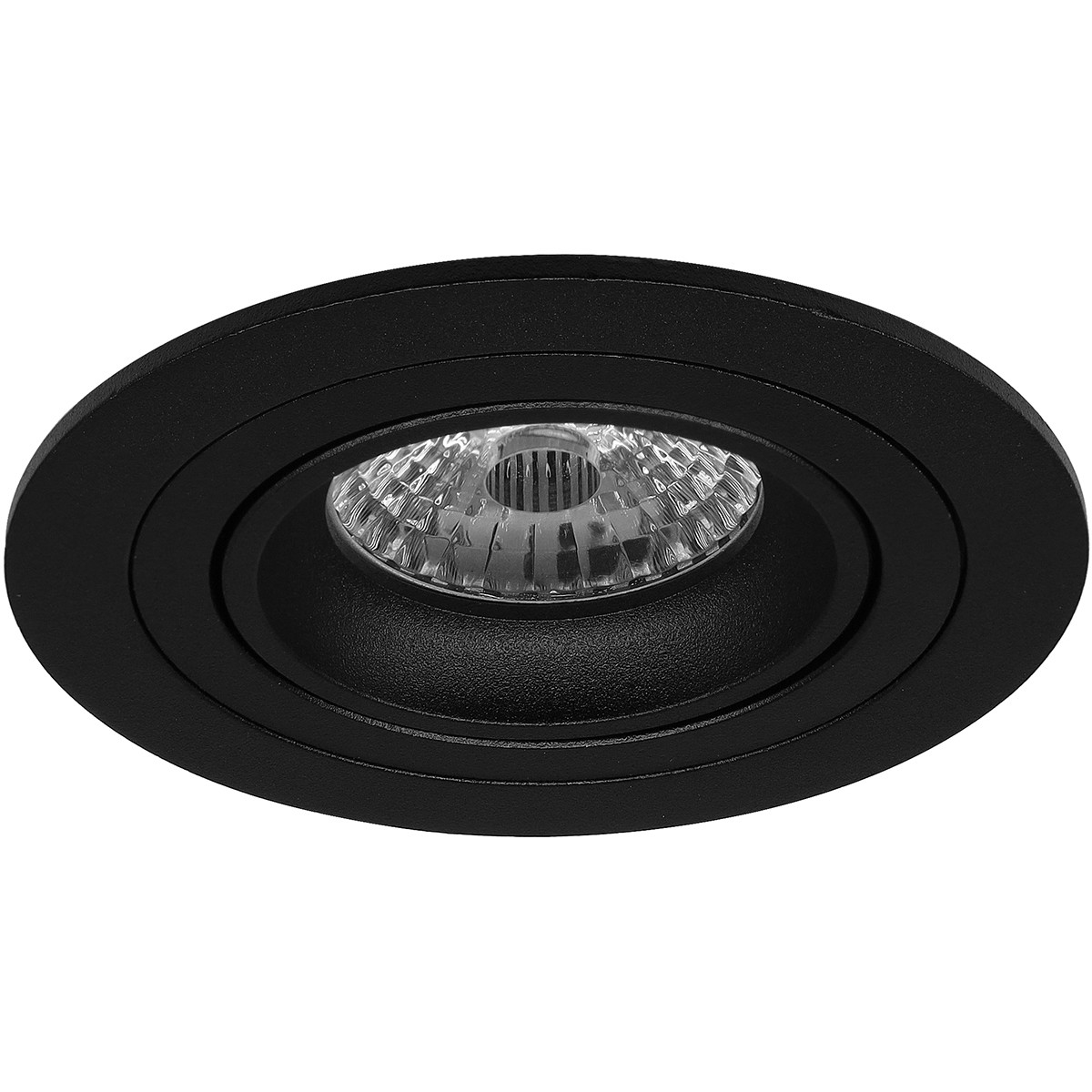 Spot Armatuur GU10 - Pragmi Alpin Pro - GU10 Inbouwspot - Rond - Zwart - Aluminium - Kantelbaar - Ø92mm