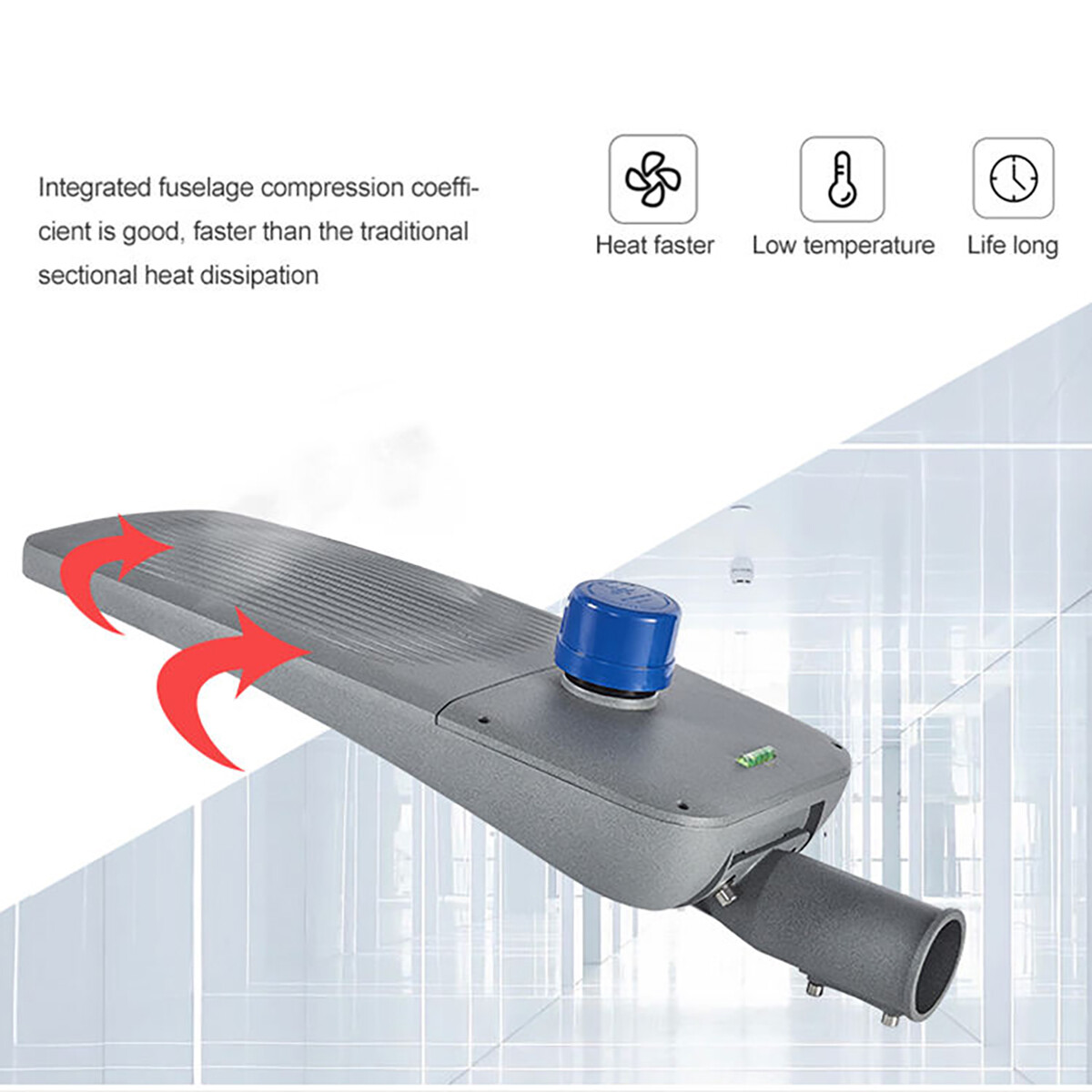 Straatverlichting met Photocell Sensor - Rinzu Strion - 150 Watt - 25500 Lumen - 4000K - Waterdicht IP66 - 70x140D Ø60mm Spigot - OSRAM Driver - Lumileds